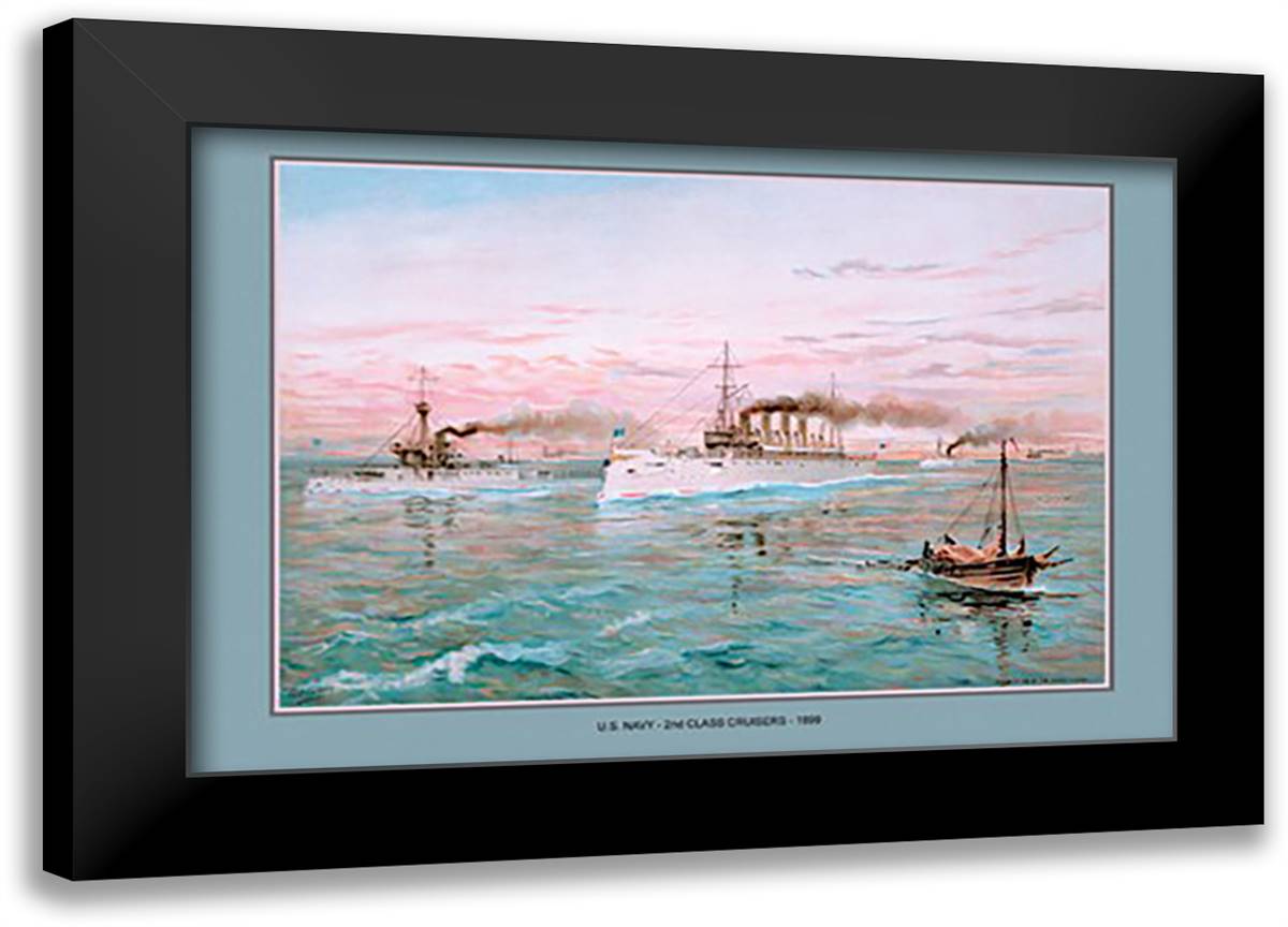 Second Class Cruisers #2 22x16 Black Modern Wood Framed Art Print Poster by Plank, Werner