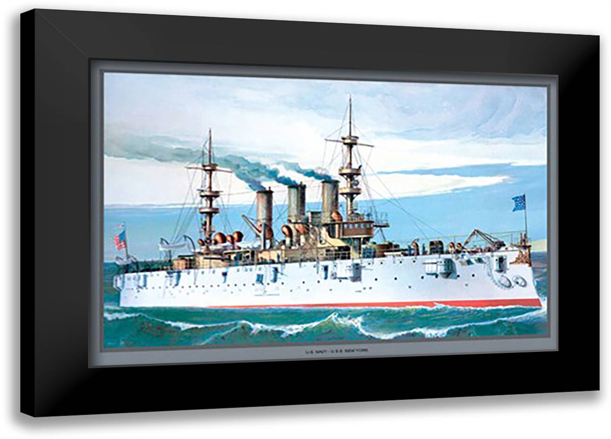 U.S.S. New York 22x16 Black Modern Wood Framed Art Print Poster