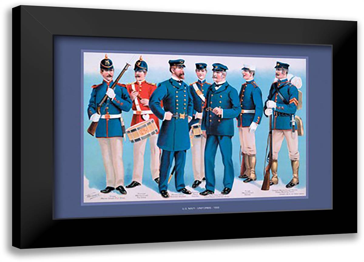 U.S. Navy: Uniforms, 1899 #1 22x16 Black Modern Wood Framed Art Print Poster by Plank, Werner