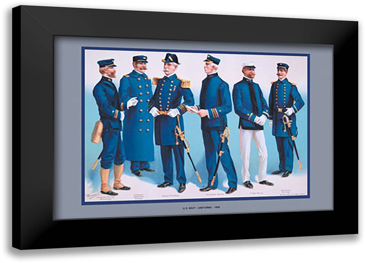 U.S. Navy: Uniforms, 1899 #3 22x16 Black Modern Wood Framed Art Print Poster by Plank, Werner