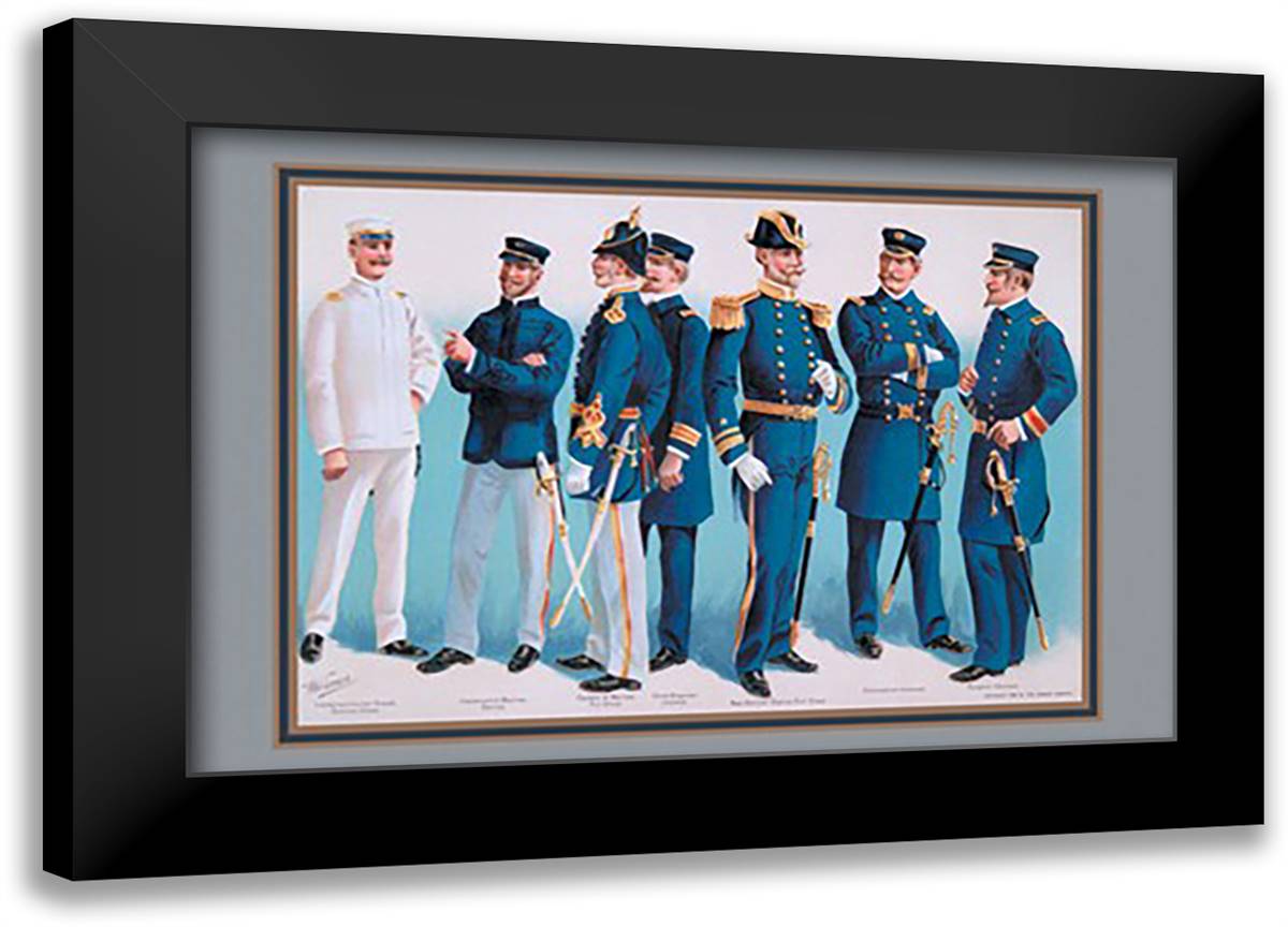 U.S. Navy: Uniforms, 1899 #4 22x16 Black Modern Wood Framed Art Print Poster by Plank, Werner