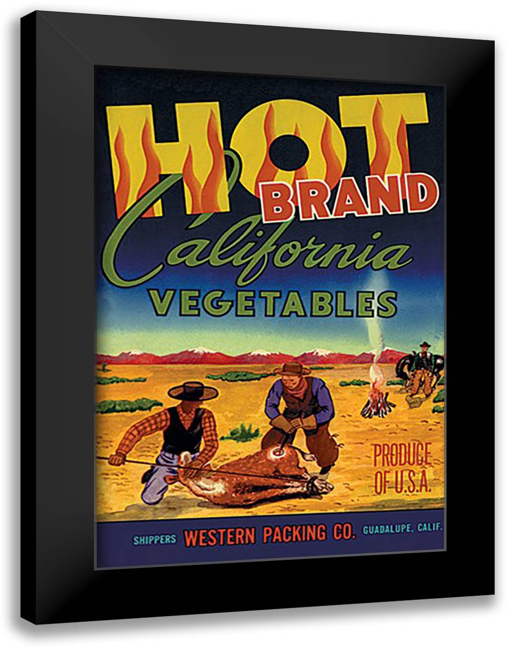 Hot Brand California Vegetables 16x22 Black Modern Wood Framed Art Print Poster