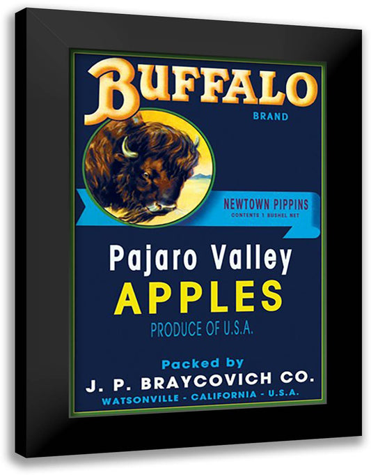 Buffalo Brand Apples 16x22 Black Modern Wood Framed Art Print Poster