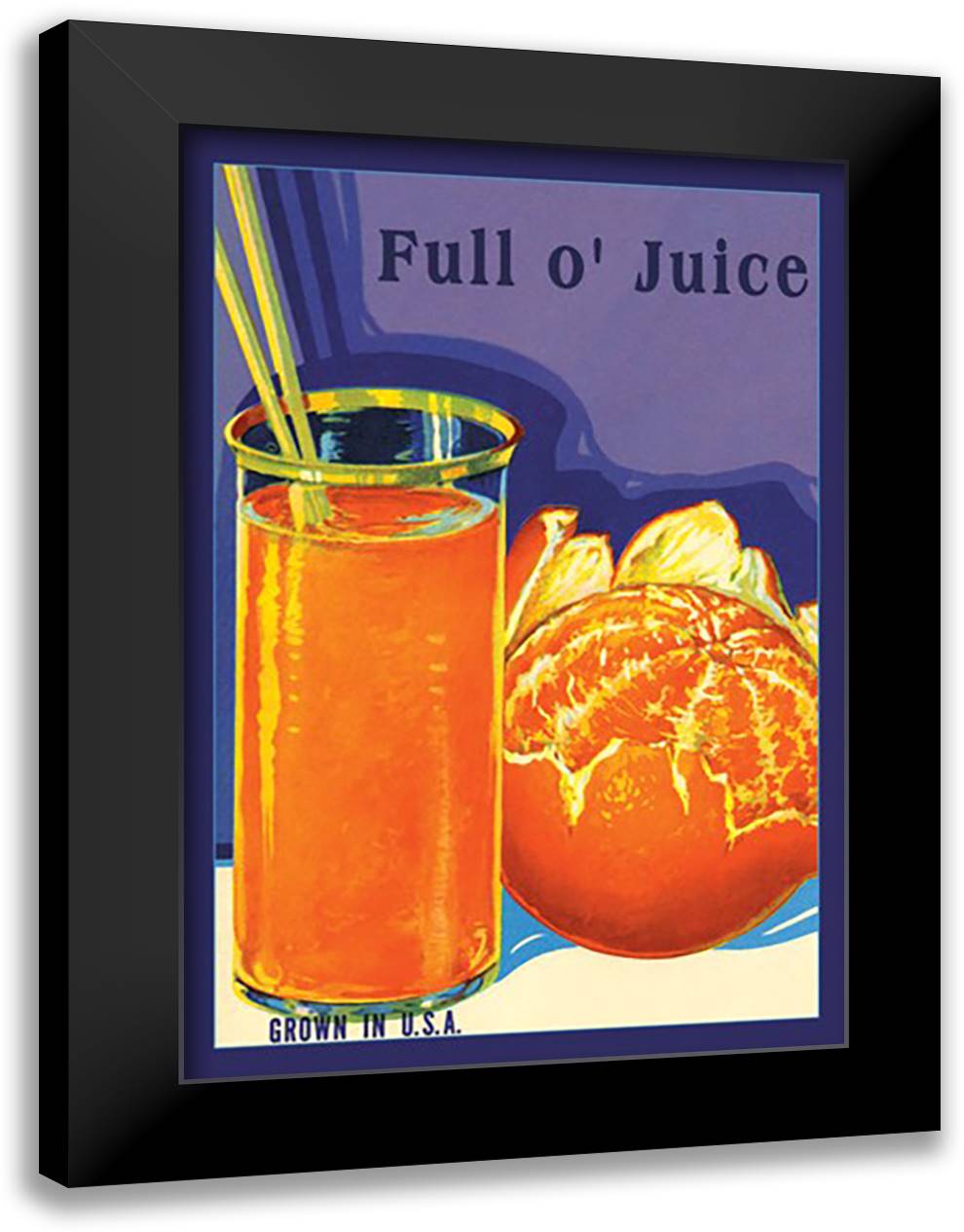 Full O' Juice 16x22 Black Modern Wood Framed Art Print Poster