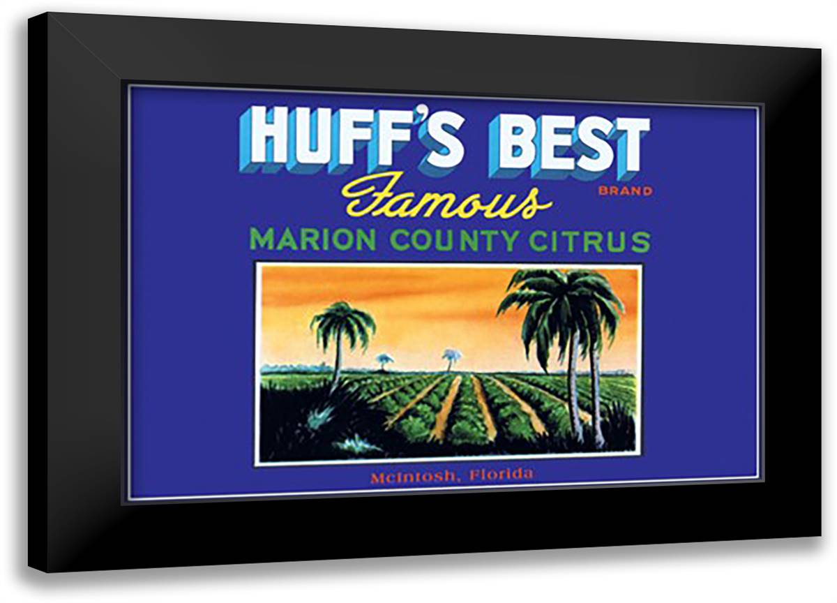 Huff's Best Brand 22x16 Black Modern Wood Framed Art Print Poster