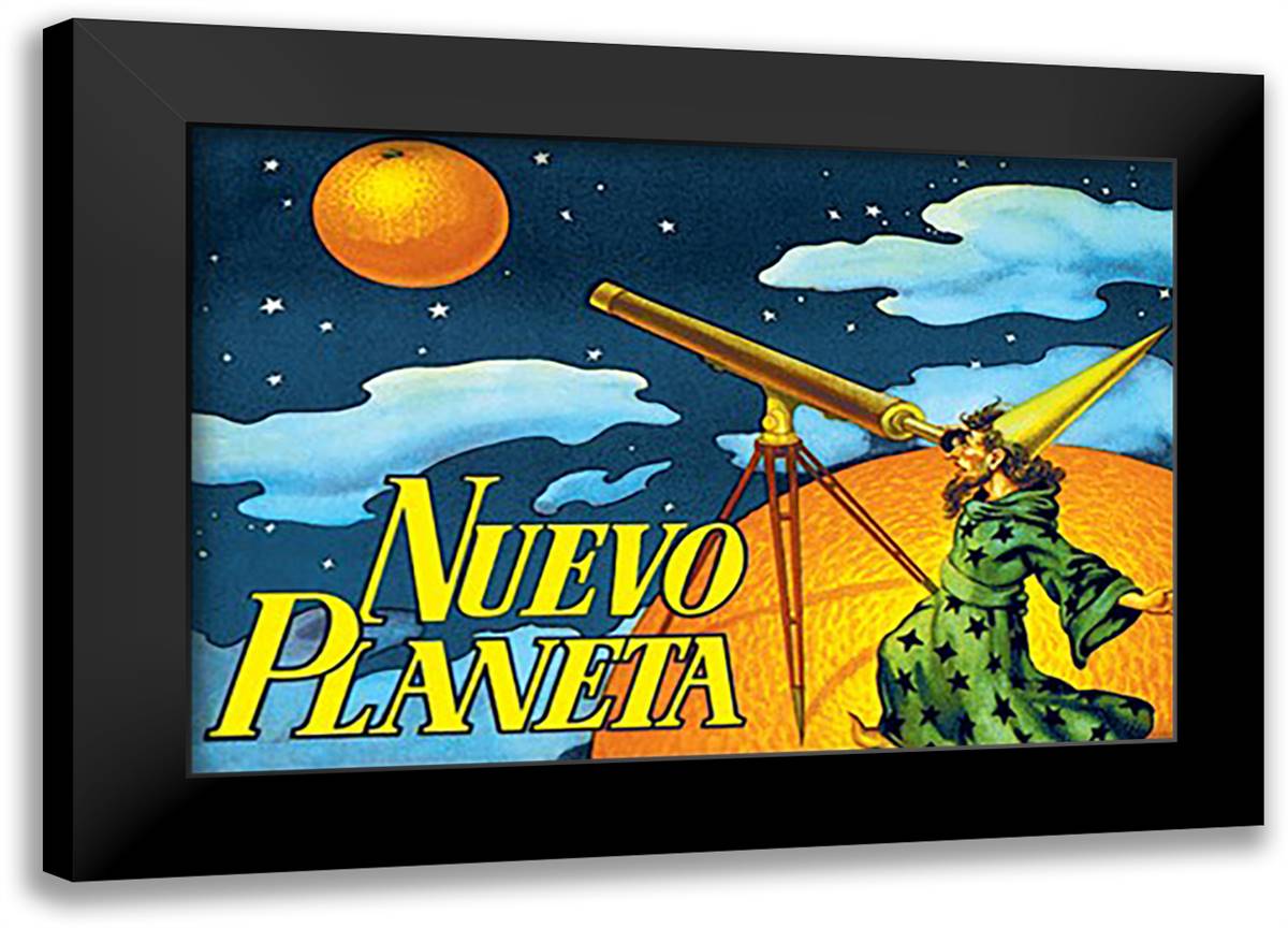 Nuevo Planeta 22x16 Black Modern Wood Framed Art Print Poster