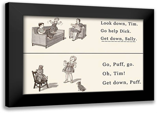 Dick and Jane: Look Down, Tim 22x16 Black Modern Wood Framed Art Print Poster