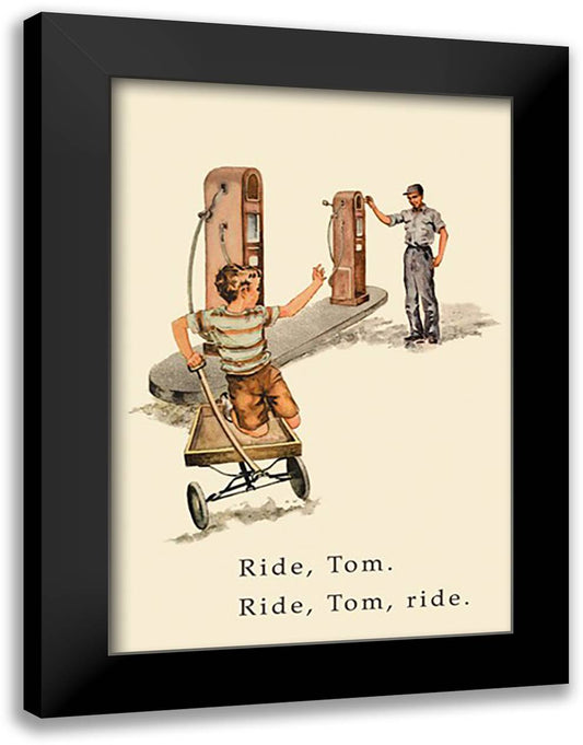 Dick and Jane: Ride, Tom, Ride 16x22 Black Modern Wood Framed Art Print Poster