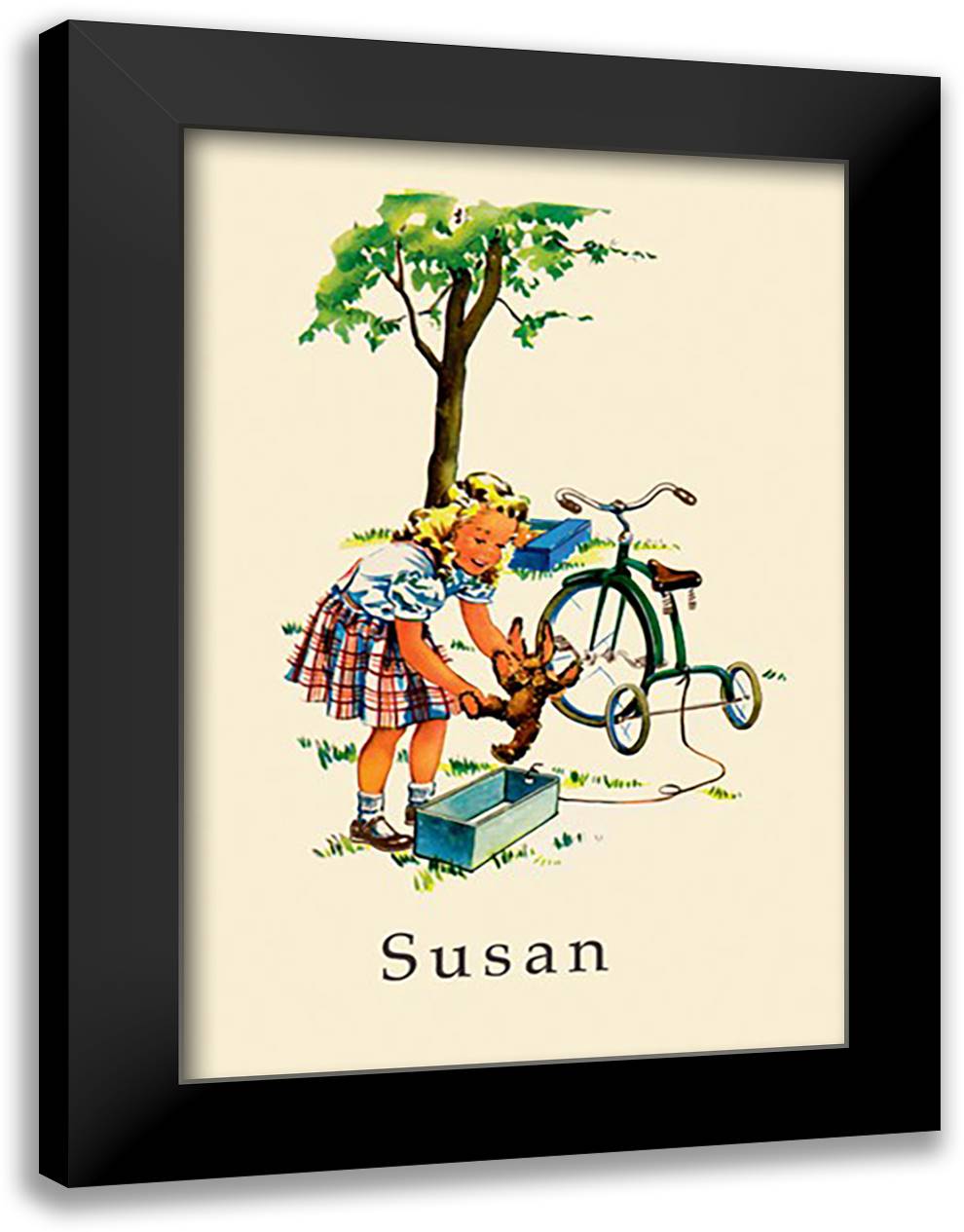 Dick and Jane: Susan 16x22 Black Modern Wood Framed Art Print Poster