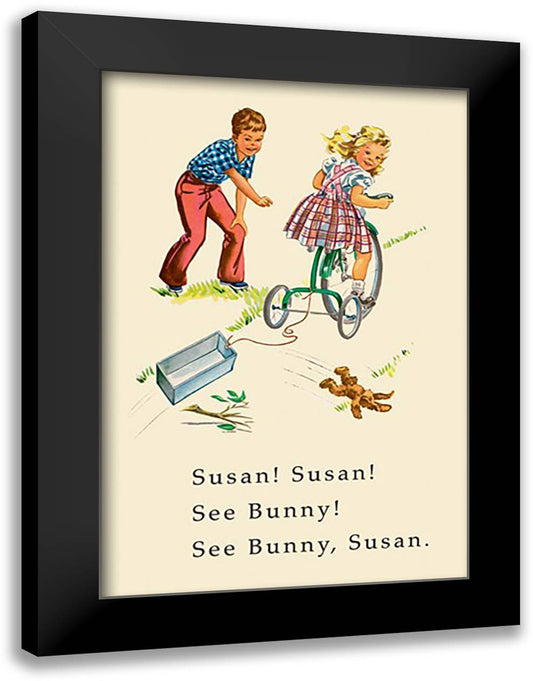 Dick and Jane: Susan! Susan! 16x22 Black Modern Wood Framed Art Print Poster