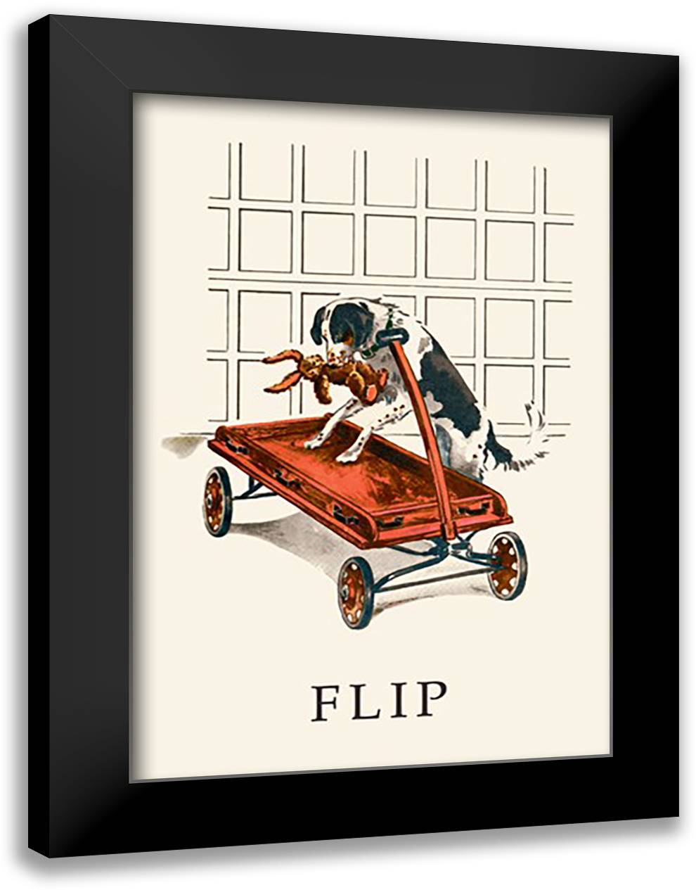 Dick and Jane: Flip 16x22 Black Modern Wood Framed Art Print Poster