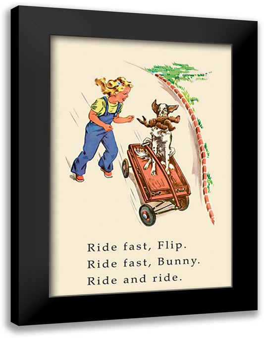 Dick and Jane: Ride Fast, Flip 16x22 Black Modern Wood Framed Art Print Poster