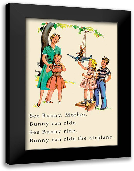 Dick and Jane: See Bunny, Mother 16x22 Black Modern Wood Framed Art Print Poster