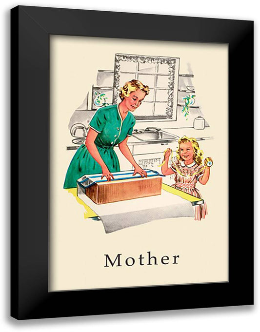 Dick and Jane: Mother 16x22 Black Modern Wood Framed Art Print Poster