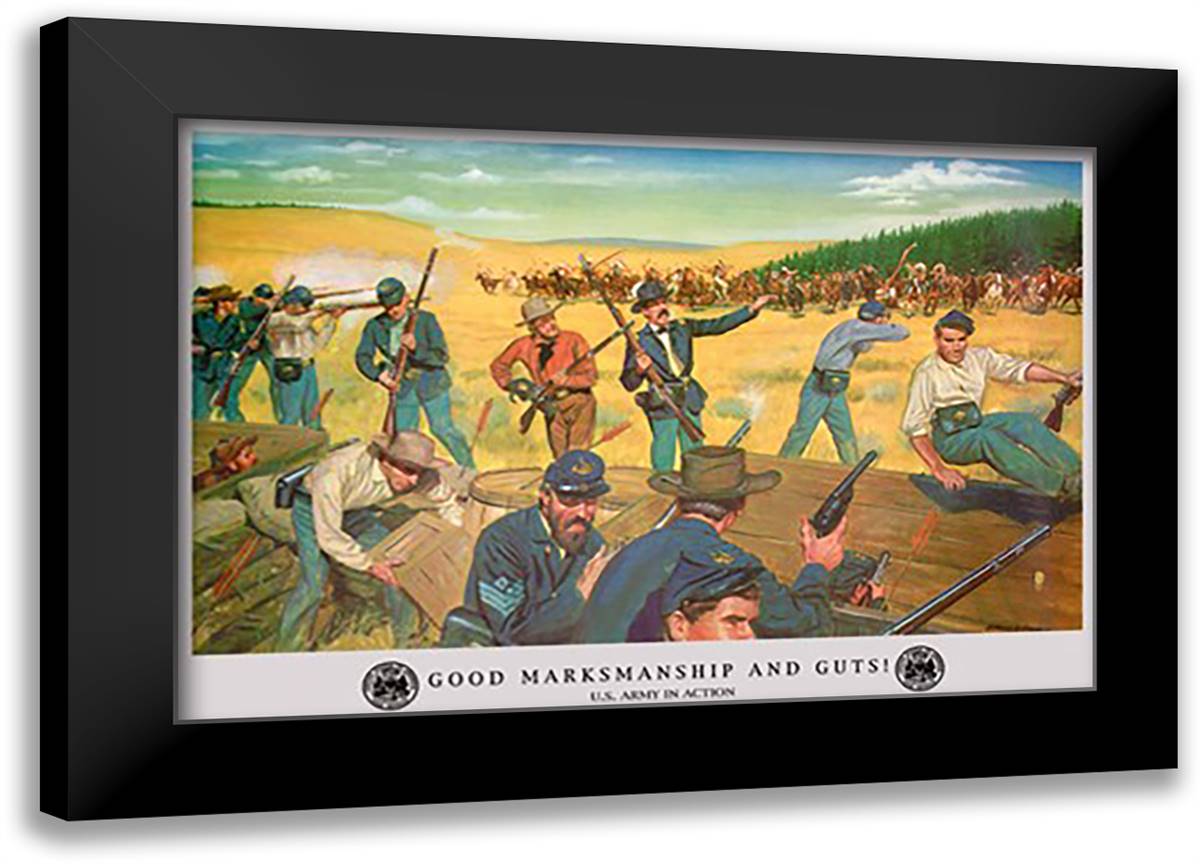 Good Marksmanship and Guts 22x16 Black Modern Wood Framed Art Print Poster by Mcbarron Jr., Charles H.