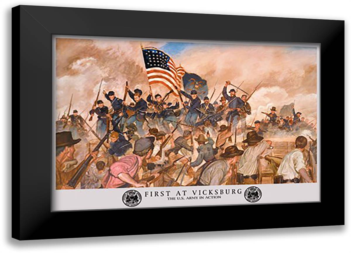 First at Vicksburg 22x16 Black Modern Wood Framed Art Print Poster by Mcbarron Jr., Charles H.