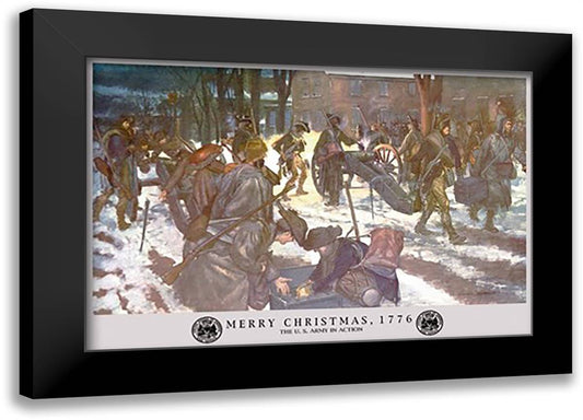 Merry Christmas, 1776 22x16 Black Modern Wood Framed Art Print Poster by Mcbarron Jr., Charles H.