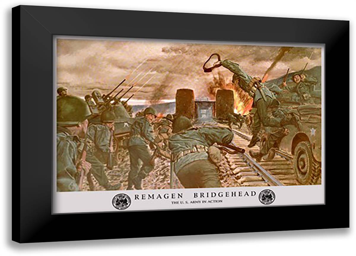 Ramagen Bridgehead 22x16 Black Modern Wood Framed Art Print Poster by Mcbarron Jr., Charles H.