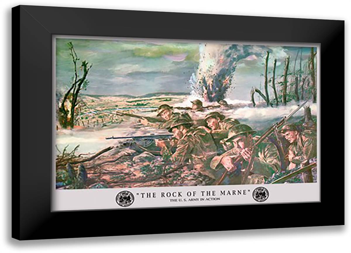 Rock of the Marne 22x16 Black Modern Wood Framed Art Print Poster by Thompson, Mal