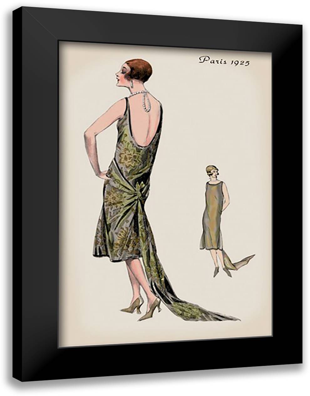 In Pearls 16x22 Black Modern Wood Framed Art Print Poster