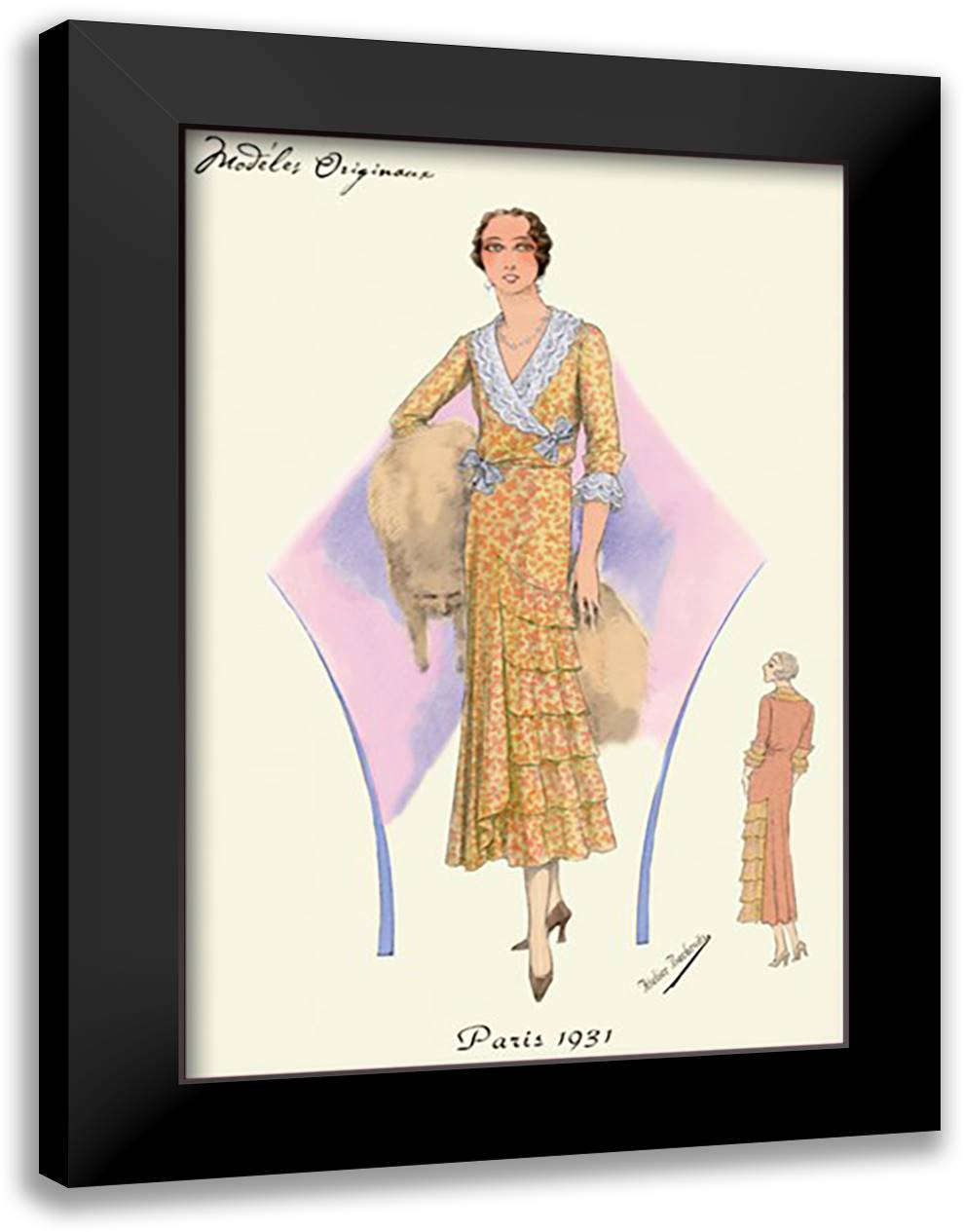 Modeles Originaur: For a Daytime Affair 16x22 Black Modern Wood Framed Art Print Poster by Bachrvitz, Atelier