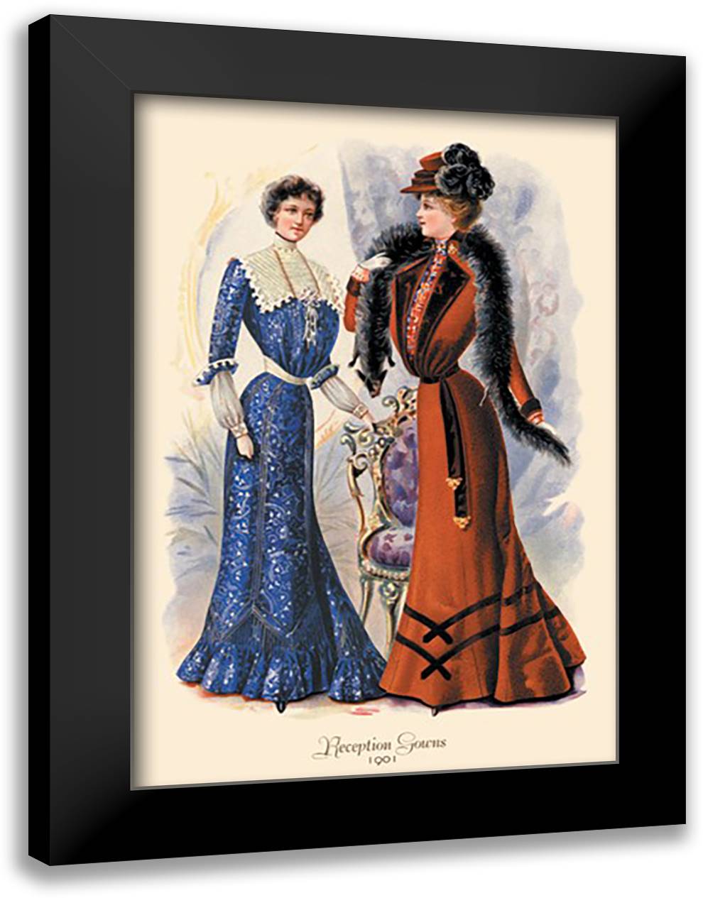 Reception Gowns 16x22 Black Modern Wood Framed Art Print Poster