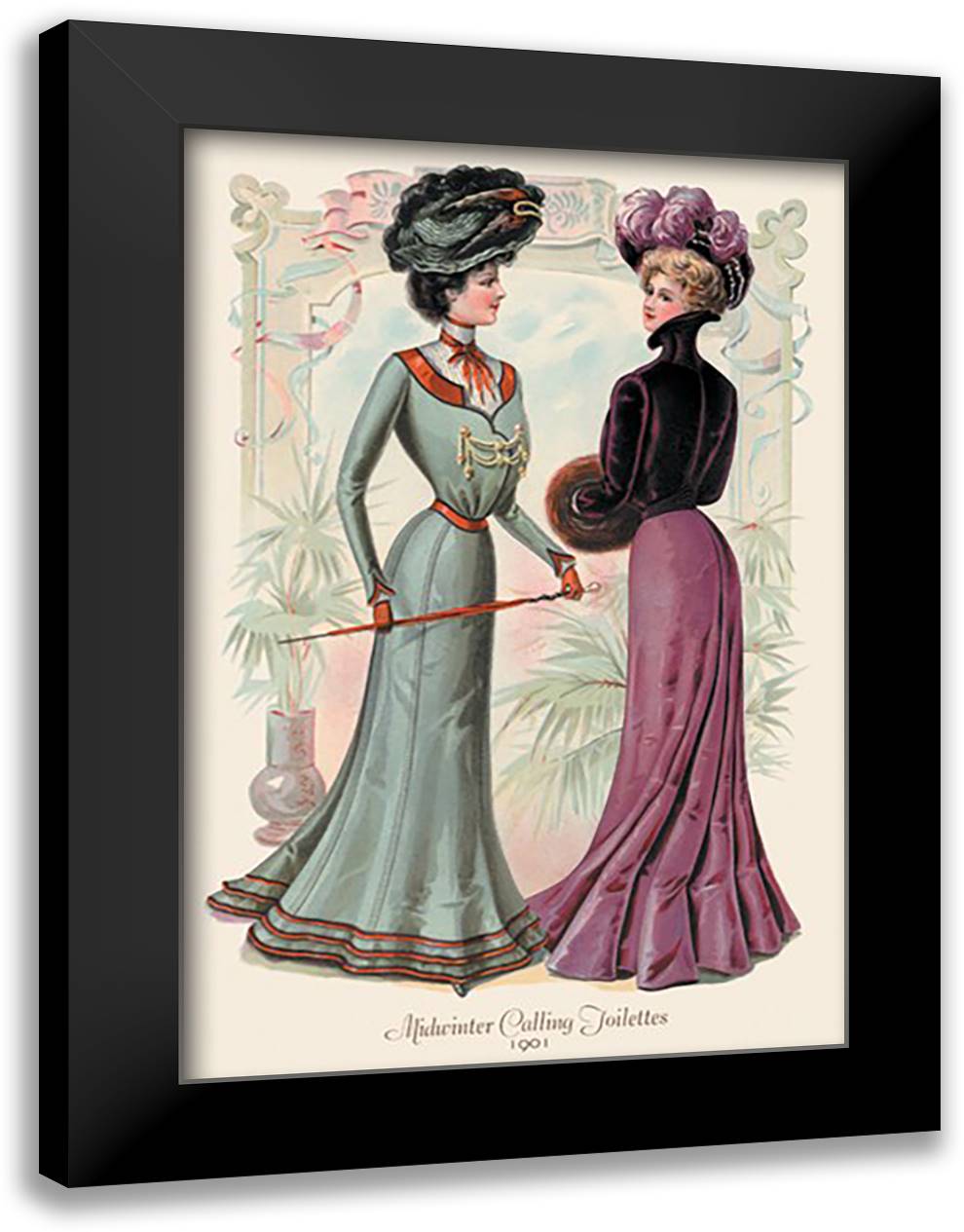 Midwinter Calling Toilettes 16x22 Black Modern Wood Framed Art Print Poster