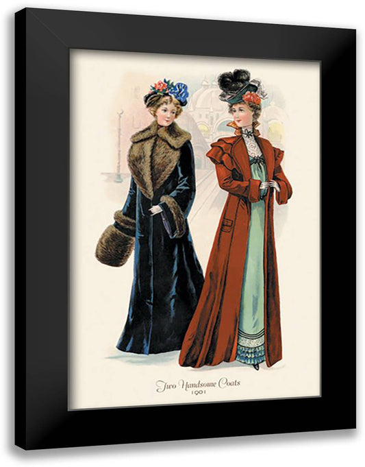 Two Handsome Coats 16x22 Black Modern Wood Framed Art Print Poster