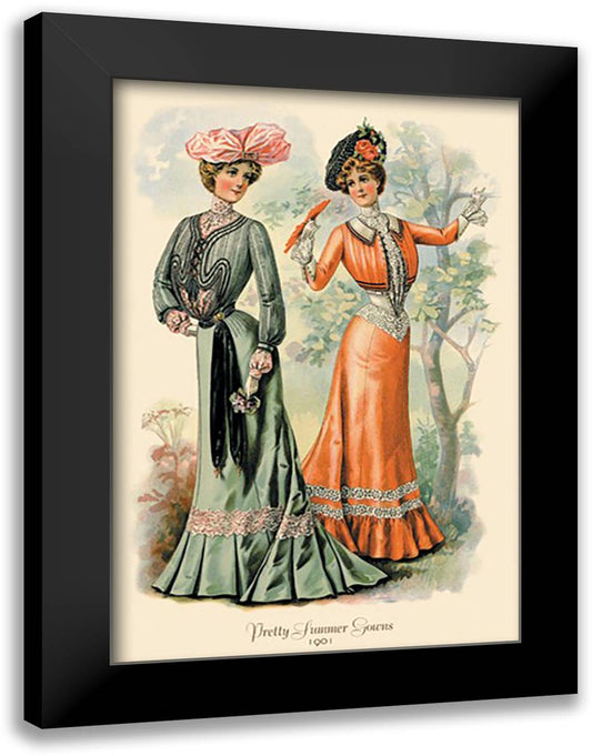 Pretty Summer Gowns 16x22 Black Modern Wood Framed Art Print Poster