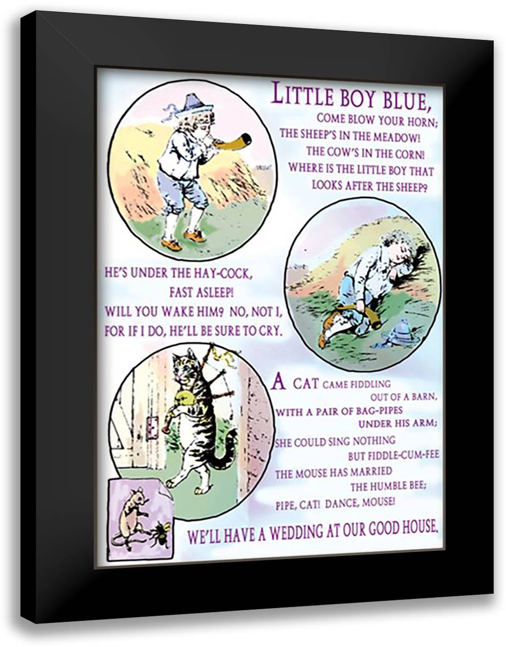 Little Boy Blue 16x22 Black Modern Wood Framed Art Print Poster
