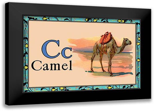 Camel 22x16 Black Modern Wood Framed Art Print Poster