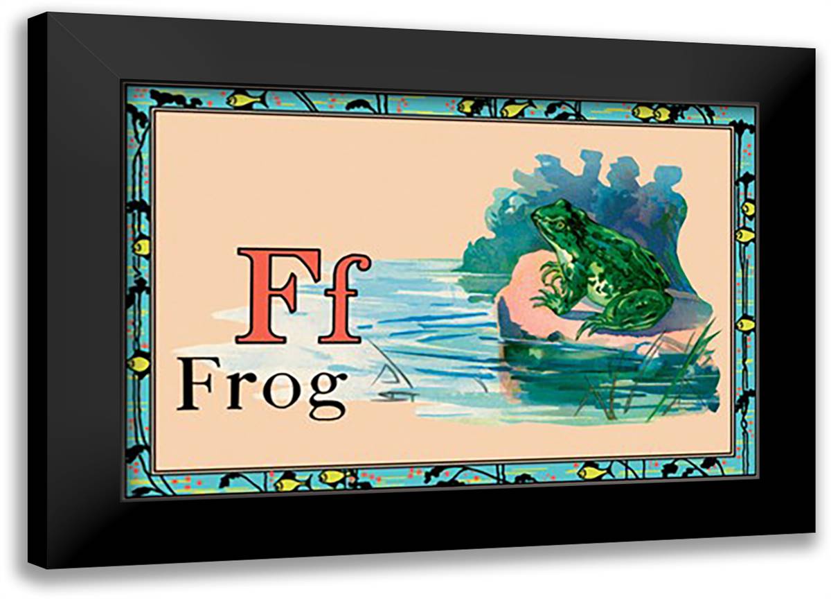 Frog 22x16 Black Modern Wood Framed Art Print Poster