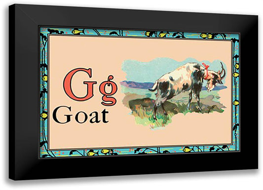 Goat 22x16 Black Modern Wood Framed Art Print Poster