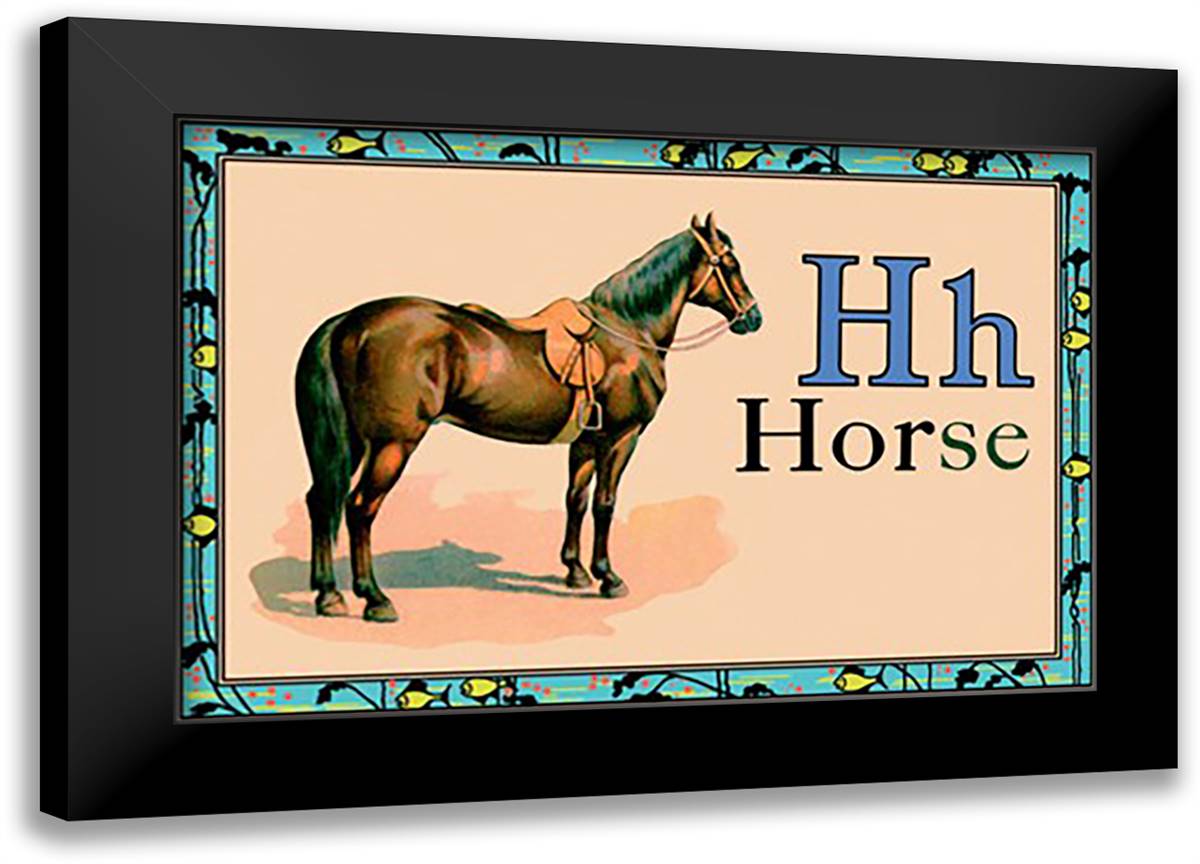 Horse 22x16 Black Modern Wood Framed Art Print Poster