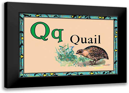 Quail 22x16 Black Modern Wood Framed Art Print Poster