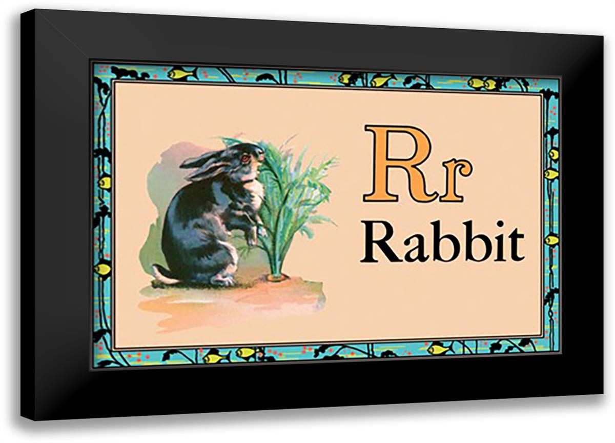 Rabbit 22x16 Black Modern Wood Framed Art Print Poster