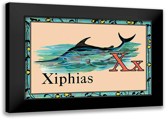 Xiphias 22x16 Black Modern Wood Framed Art Print Poster