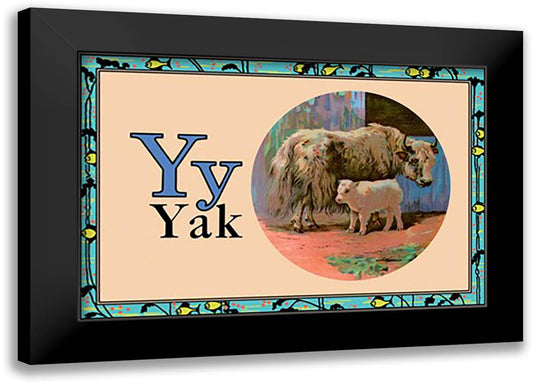 Yak 22x16 Black Modern Wood Framed Art Print Poster