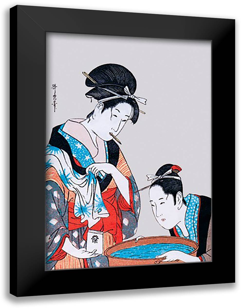 Face Wash 16x22 Black Modern Wood Framed Art Print Poster