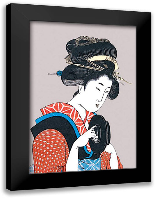 Woman in Red 16x22 Black Modern Wood Framed Art Print Poster