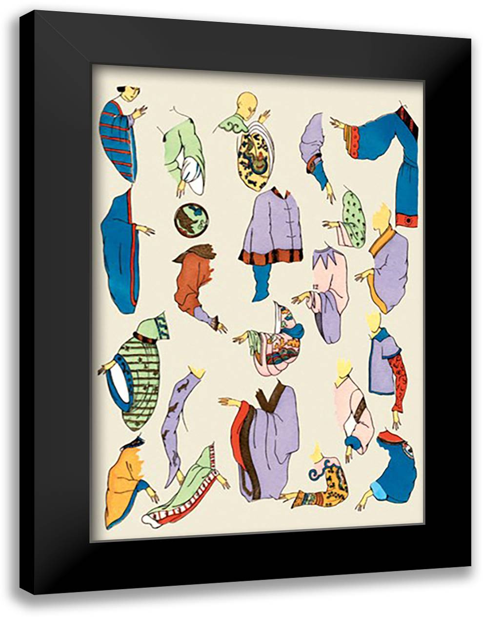 Assorted Sleeves 16x22 Black Modern Wood Framed Art Print Poster