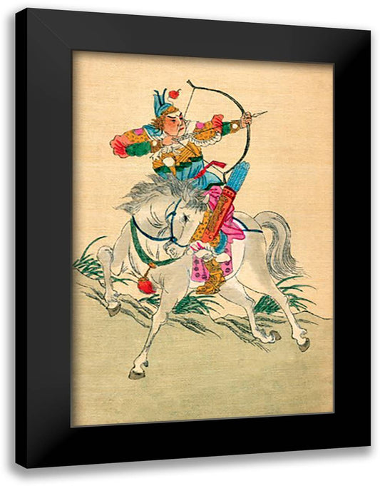 Warrior 16x22 Black Modern Wood Framed Art Print Poster