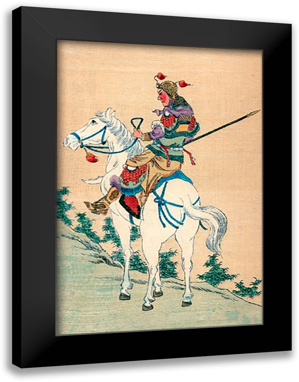 Moon Dragon 16x22 Black Modern Wood Framed Art Print Poster