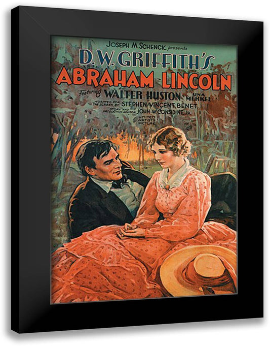 D.W. Griffith's Abraham Lincoln 16x22 Black Modern Wood Framed Art Print Poster