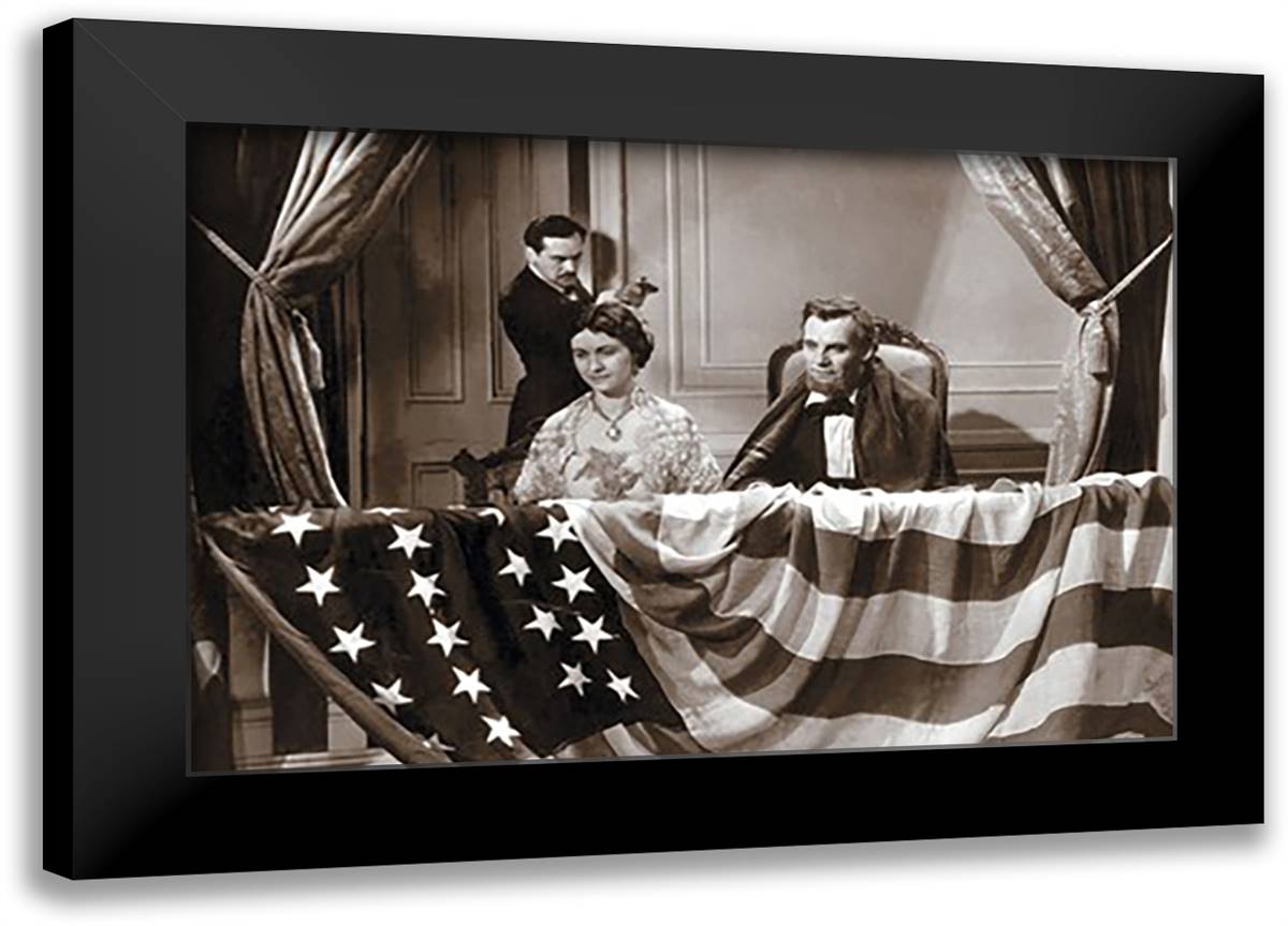 Assassination at Ford's Theater 22x16 Black Modern Wood Framed Art Print Poster by Henderson, Robert M.
