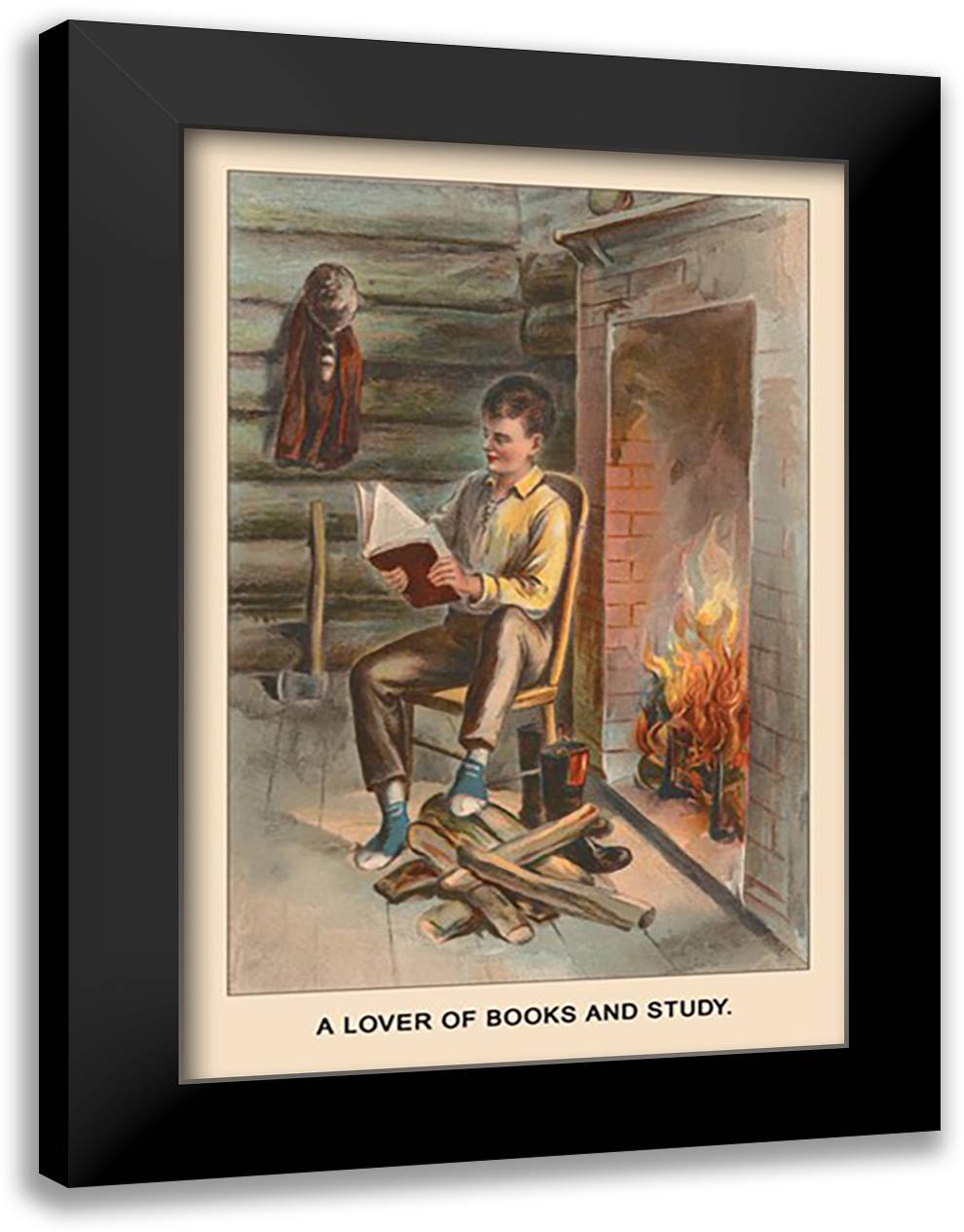 Lover of Books and Study (Abe Lincoln) 16x22 Black Modern Wood Framed Art Print Poster by Putnam, Harriet