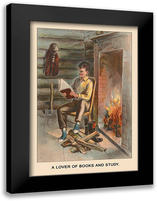 Lover of Books and Study (Abe Lincoln) 16x22 Black Modern Wood Framed Art Print Poster by Putnam, Harriet