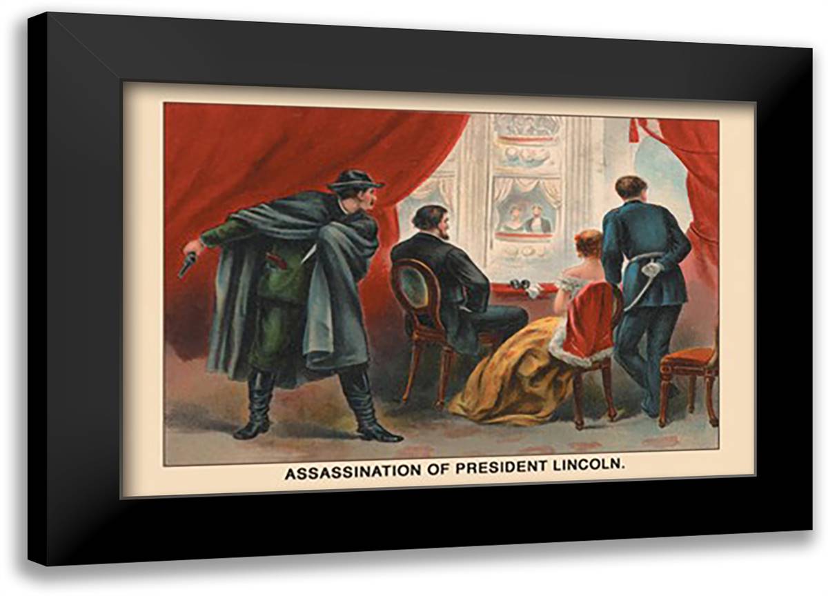 Assassination of President Lincoln 22x16 Black Modern Wood Framed Art Print Poster by Putnam, Harriet