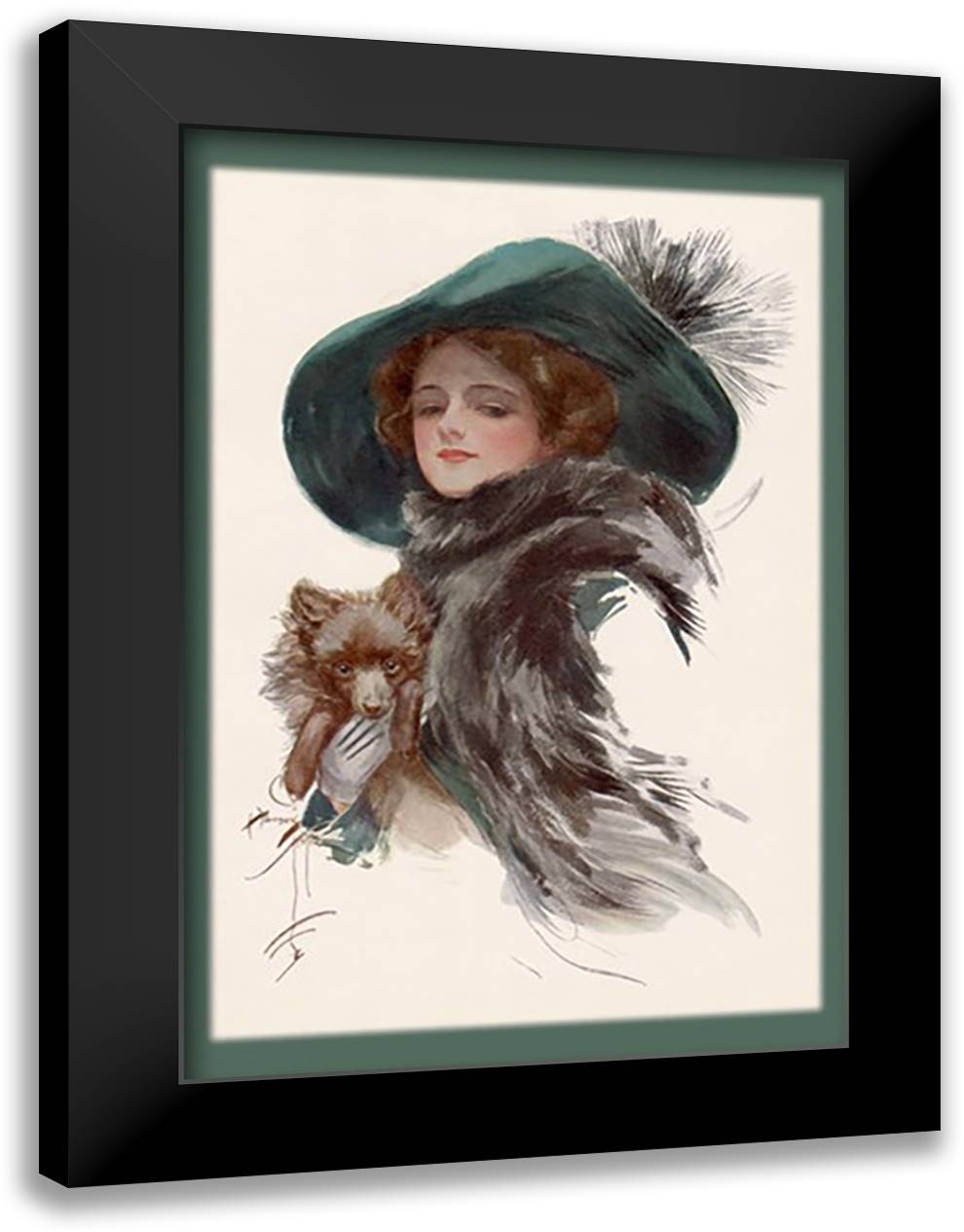Well-Protected 16x22 Black Modern Wood Framed Art Print Poster by Fisher, Helen
