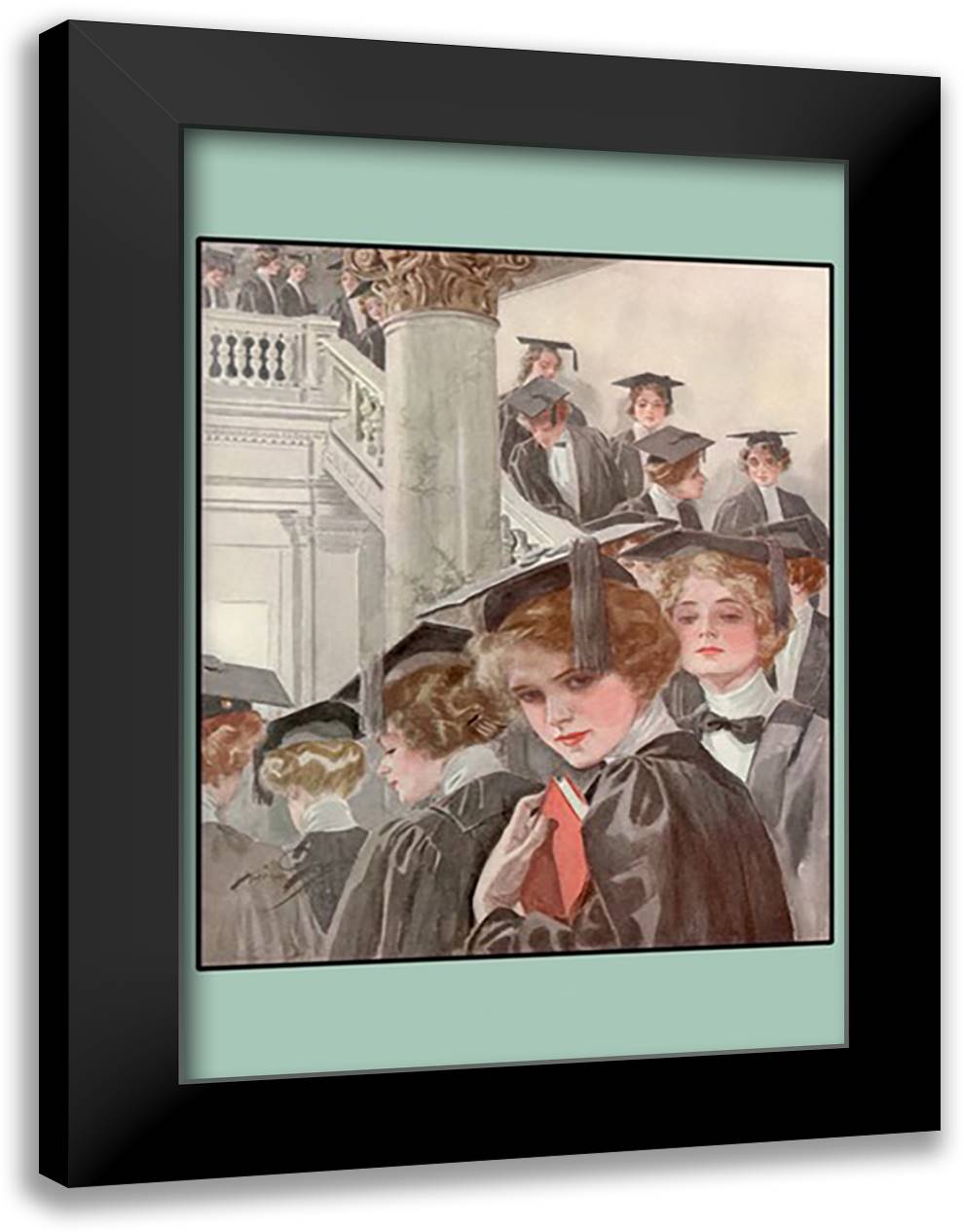 Graduation Day 16x22 Black Modern Wood Framed Art Print Poster by Fisher, Helen